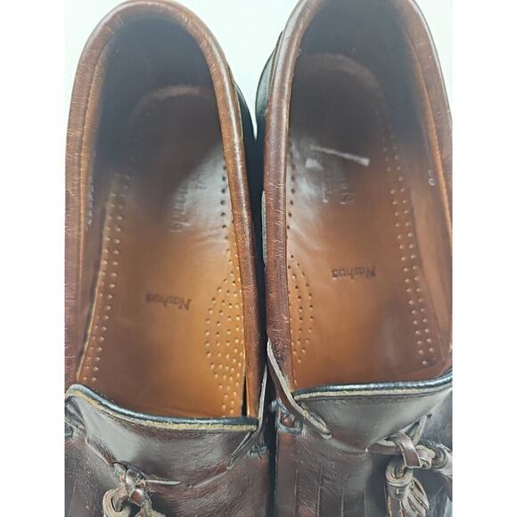 Allen edmunds Shoes Mens 8D Nashua tasssel loafer black/brown Slip On Preppy - Picture 2 of 11